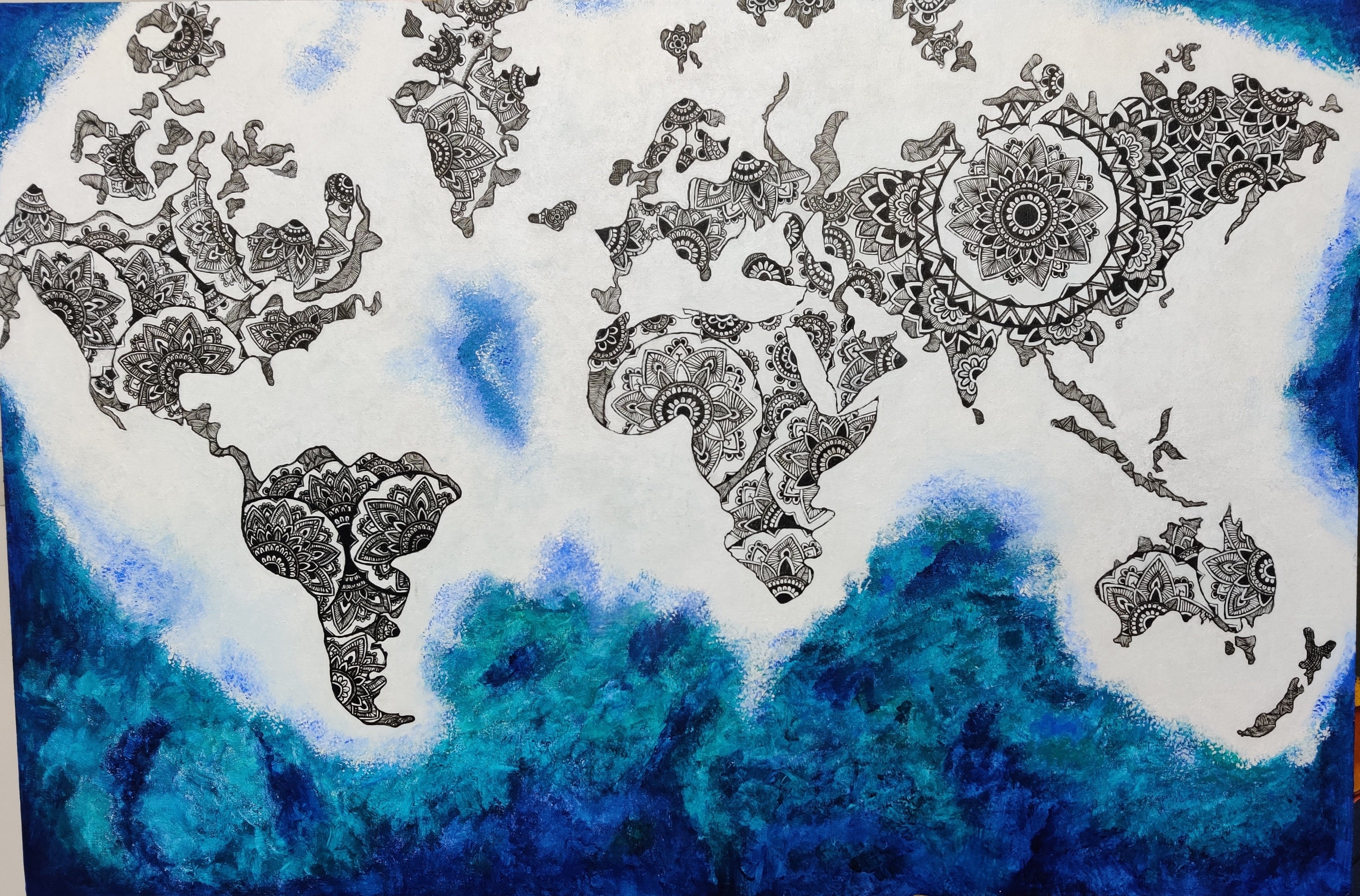 World Map on Archival paper